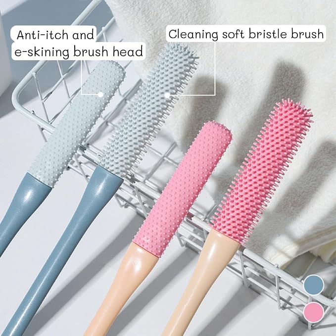 4 Pieces Toe Cleaning Brush, Toe Gap Cleaning Brush Long Handle,Toe Scrubber,Foot Toe Scrubber for Shower,No Bending, Ideal for Seniors, Expecting Mothers and Men & Women