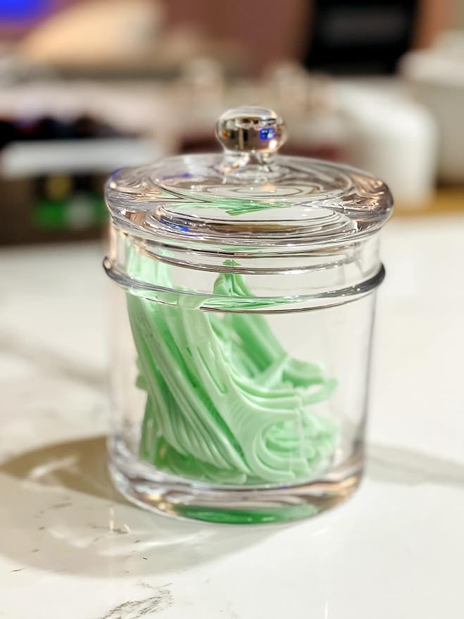 3PC Set Premium Quality Glass Bathroom Canisters, Apothecary Jars, Storage Containers with Airtight Glass Lid and Wide Mouth (13/18/24 oz)
