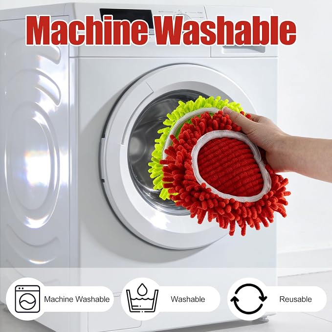 6 Pack Chenille Mop Heads Replacement for Ocedar EasyWring Spin Mop, Microfiber Spin Mop Replacement Head, Washable & Easy to Replace, Deep Cleaning for Hard Floors