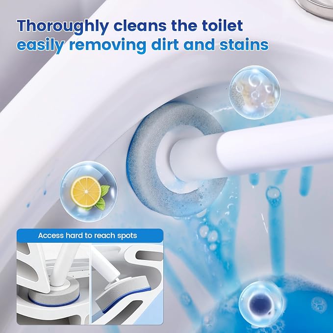 36pcs Disposable Toilet Brush Refills, Toilet Bowl Cleaner Refill Pads | Disposable Scrubber Refill Heads for Deep Bathroom Cleaning