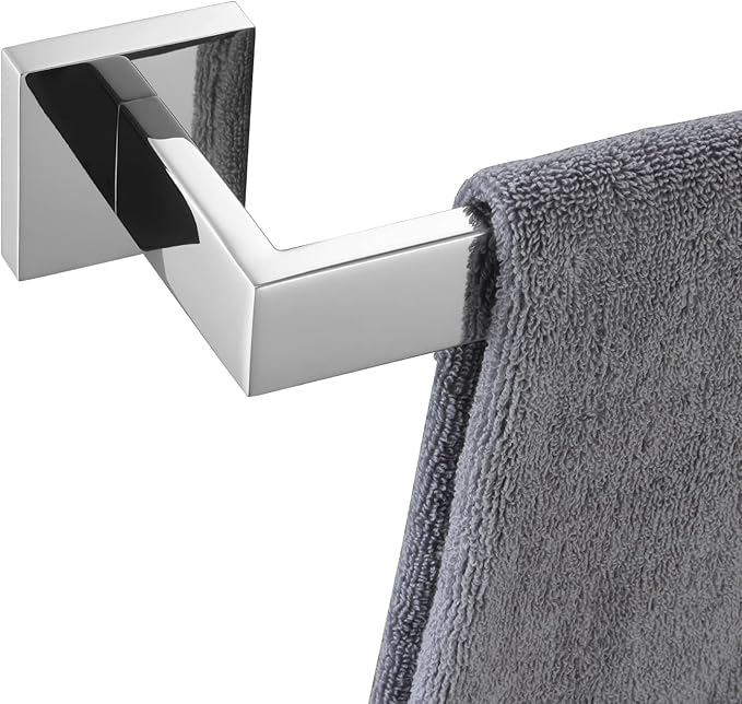 KOKOSIRI 12-Inch Single Towel Bar, Bathroom Kitchen Towel Holder, Wall Mounted SUS304 Stainless Steel Towel Rack, Polished Chrome, B4003CH-L12