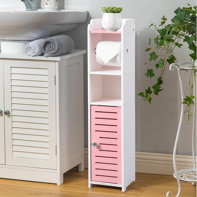 AOJEZOR Toilet Paper Holder Stand: Drill Free for Small Bathroom Renters