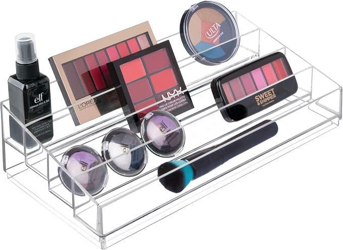 iDesign Tiered Cosmetics & Nail Polish Organizer, The Clarity Collection – 12.75 IN X 6.5IN X 3.75 IN, Clear | 13" x 6.5" x 3.46"
