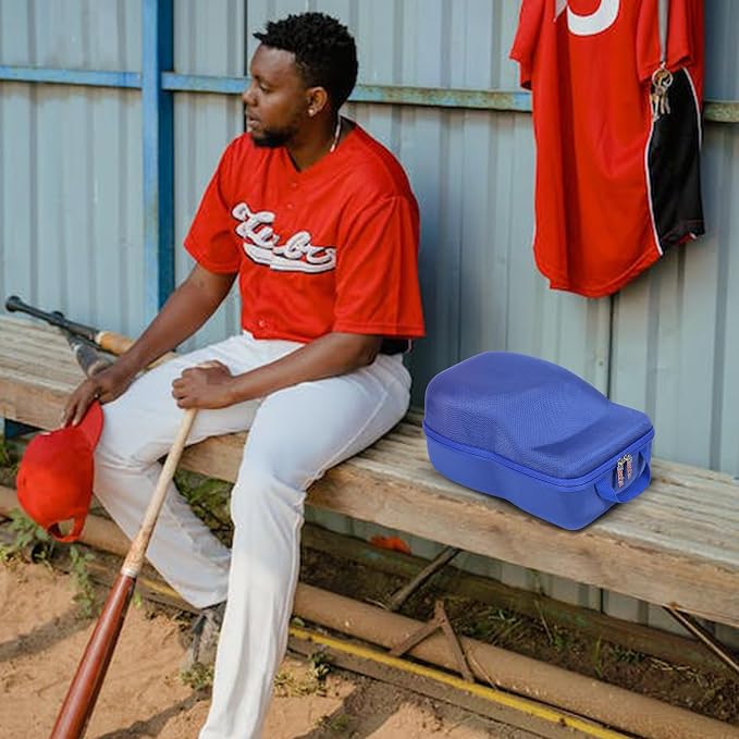 khanka Hard Storage Carrying Case Compatible with Baseball Caps This Organizer Holder Protects up to 8 Hats (Blue)