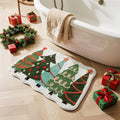 TYUU Christmas Bathroom Rugs, Extra Soft Absorbent Bath Rug Non Slip Washable Bathroom Mat Holiday Xmas Home Decor Indoor Bath Mat, Christmas Trees, 24"x36"