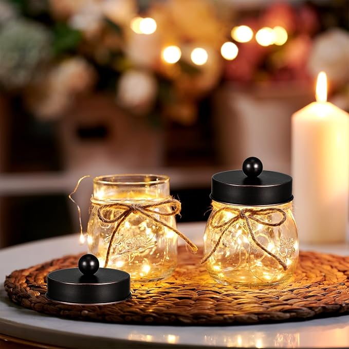 SheeChung Small Glass Mason Jar Qtip Holder with ORB Stainless Steel Lid | Clear Apothecary Jar Canisters Set,Bathroom Jar Dispenser,Vanity Storage Organizer for Cotton Swab,Ball,Floss,Farmhouse Decor