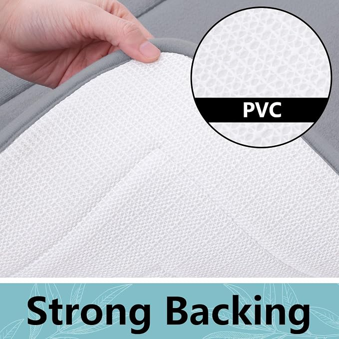 Arotive Memory Foam Bathroom Rug Mat 24x16, Ultra Soft and Absorbent Bath Mat, Machine Wash Dry, Comfortable Bath Rug Carpet for Bathroom Floor, Tub and Shower, Medium Grey