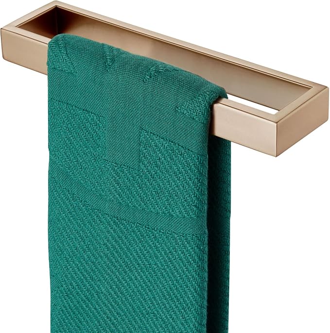 KOKOSIRI Towel Holder 12-Inch Hand Towel Bar Wall Mount Kitchen Rack Champagne Bronze Stainless Steel for Bathroom Hardware, 1 Pack B4008CPG-L12