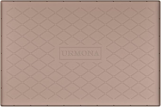 URMONA 31" x 22" Waterproof Silicone Mat in Multiple Sizes & Colors, Under Sink Mat for Kitchen & Bathroom, Pet Food Pad for Dogs & Cats, Kitchen Cabinet Liner, Multi-Purpose for Storage(Khaki)