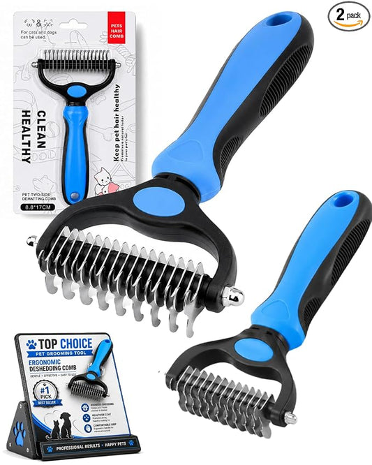 2 Pcs Pet Grooming Tool Deshedding Dog Brush for Dogs Shedding Comb Silent Groom Cats Tools Cepillo Para Perros the Double Sided Reviews Deshedder Brushes Lint Hair Extra Sticky Teeth Remover