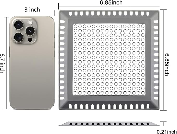 Shower Drain Hair Catcher/Drain Strainer/Shower Drain Cover for Bathroom Floor Drain, Stainless Steel and Silicone (Patented Product) (Pack of 2)
