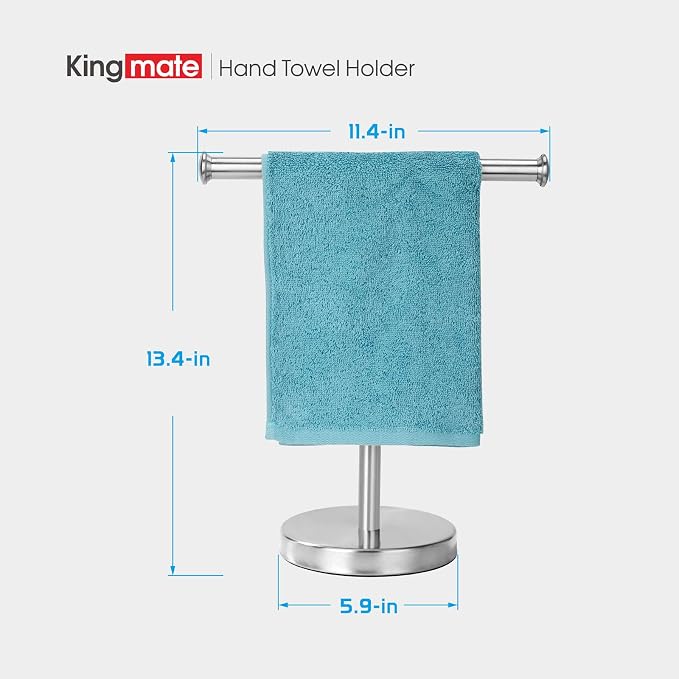 Hand Towel Holder Stand, Towel Rack with Stainless Steel Base, Rust-Proof Jewelry Stand (Brushed Nickel)