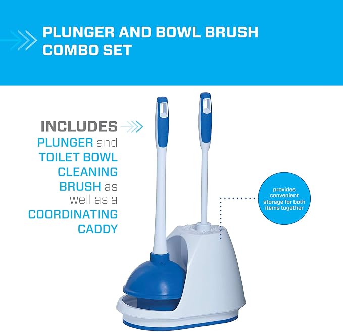 Mr. Clean Toilet Bowl Brush and Plunger Caddy Combo (Set of 2)