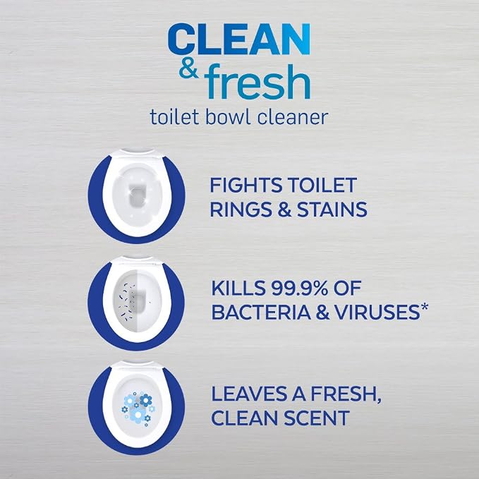 Lysol Clean & Fresh Toilet Bowl Cleaner, Ocean Fresh, 24 oz (Pack of 4)