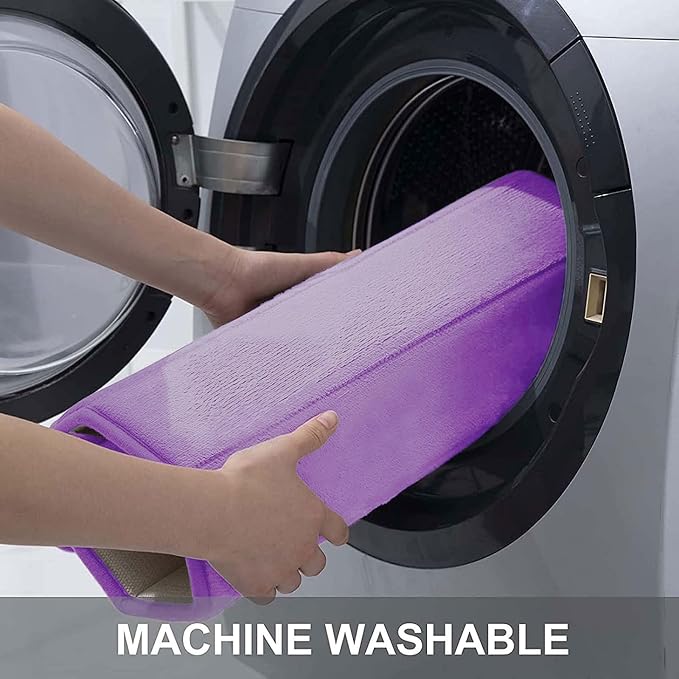 Buganda Memory Foam Bath Mat 60 x 24, Ultra Soft Absorbent Bathroom Rugs | Lavender, Machine Washable Quick Dry Bath Mats for Bathroom Floor, Shower and Tub, Home Decor Accessories