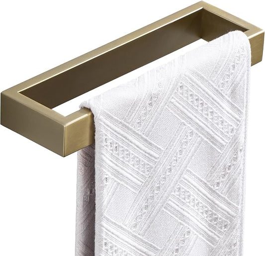 Towel Bar, 9 Inch Hand Towel Holder Wall Mount, Towel Racks for Bathroom Accessories, Stainless Steel Towel Ring Hardware (Brushed Gold, 1 Pack)