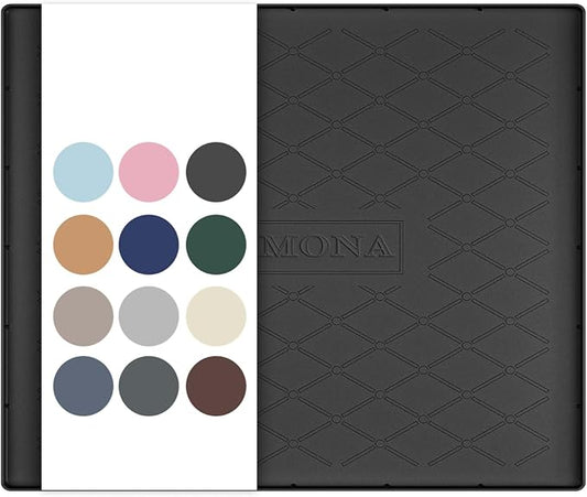 URMONA 25" x 19" Waterproof Silicone Mat in Multiple Sizes & Colors, Under Sink Mat for Kitchen & Bathroom, Pet Food Pad for Dogs & Cats, Kitchen Cabinet Liner, Multi-Purpose for Storage(Black)