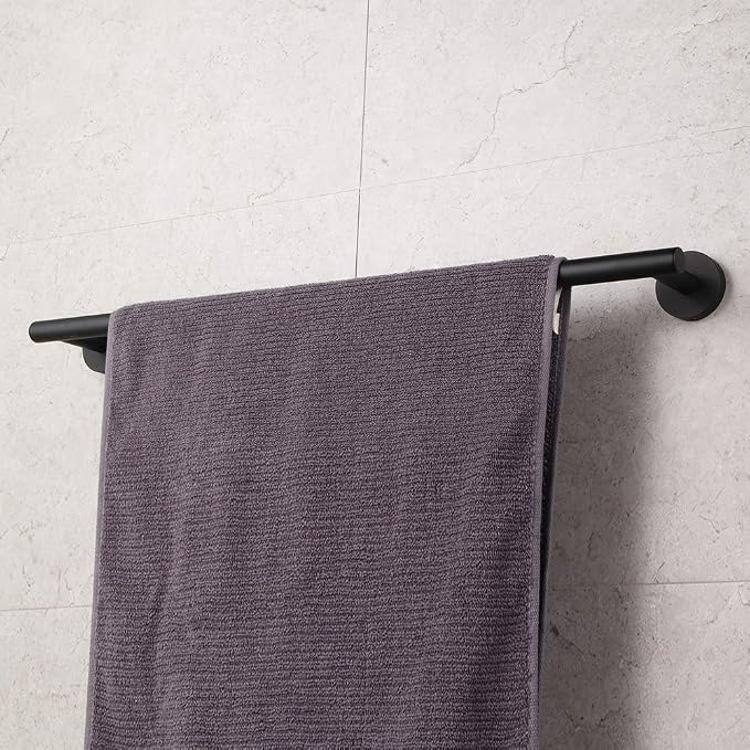 GERZWY Bathroom Towel Bar 24" Stainless Steel Towel Bar Matte Black Contemporary Style Wall Mount for Bath Kitchen AG1101C60-BK