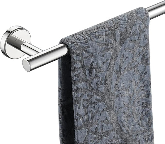 JQK Chrome Towel Bar, 12 Inch 304 Stainless Steel Thicken 0.8mm Towel Rack Bathroom, Towel Holder Polished Finished Wall Mount, Useable Length 9 Inch, TB110L9-CH