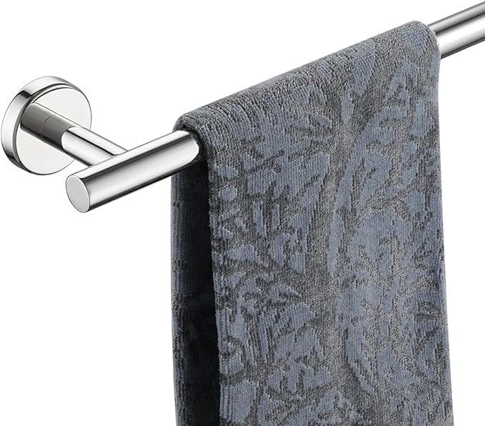JQK Chrome Towel Bar, 20.5 Inch 304 Stainless Steel Thicken 0.8mm Towel Rack Bathroom, Towel Holder Polished Finished Wall Mount, Useable Length 18 Inch, TB110L18-CH