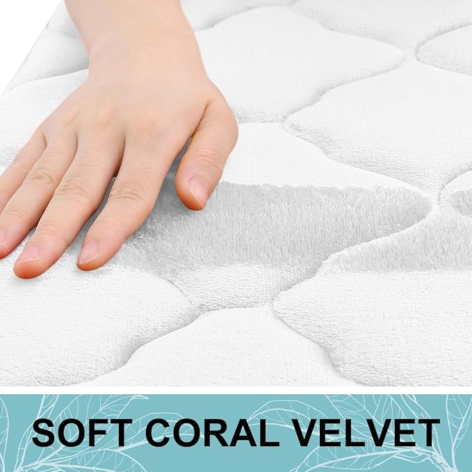 OLANLY Memory Foam Toilet Rugs U-Shaped 24x20, Soft Bath Mat, White | Thick Absorbent Carpet, Non-Slip Backing, Machine Washable, for Bathroom Floor, Tub, Shower and Home Decor Accessories