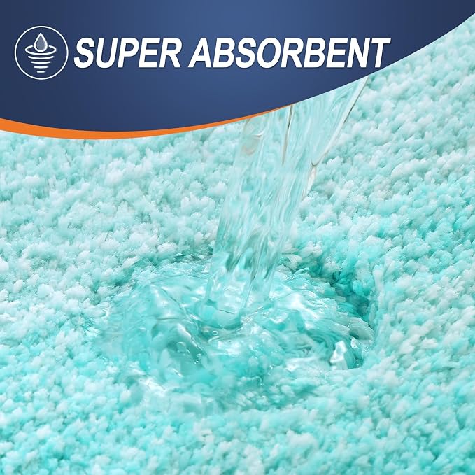 OLANLY Bathroom Runner Rug 47x17, Extra Soft Absorbent Microfiber Bath Rugs | Teal, Non-Slip Quick-Drying Rubber Backing, Machine Washable Long Bath Mat for Floor, Tub and Shower, Home Decor Accessories