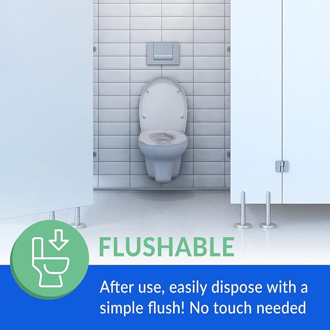 Reli. Toilet Seat Covers (2000 Pcs, 8 Packs of 250) Flushable | Disposable Toilet Seat Cover 14x16" (Half-Fold) | Paper Liners for Restroom, Bathroom, Travel, Camping, Potty Training