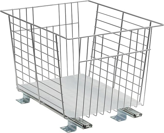 Household Essentials Nickel-Plated Steel Basket Organizer with Clear Plastic Liner