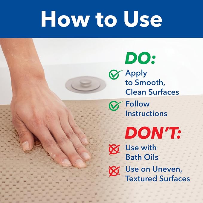 Duck Brand Clorox Cushioned Foam Bath Mat for Tubs, Non-Slip with Suction Cups, 17 Inches x 36 Inches, Taupe