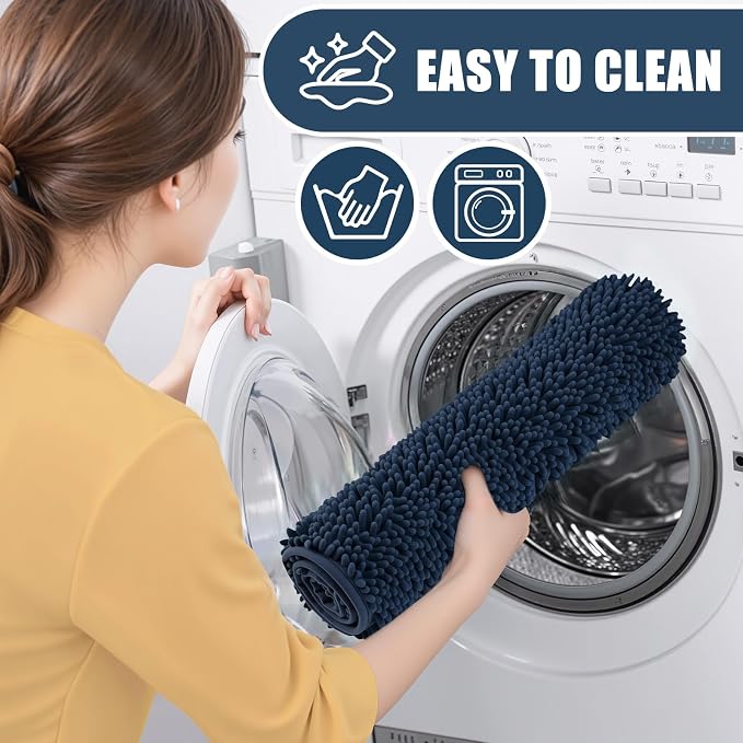 Bathroom Rugs Sets 3 Piece with Toilet Seat Cover 19.5"x 18.5" | Machine Washable Bath Rug Set with Tpr Non Slip Rubber Backing Solid Bath Mat Set for Luxury Bathroom Decoration
