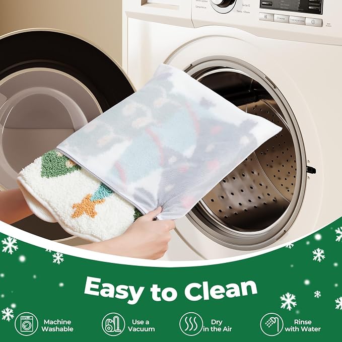 TYUU Christmas Bathroom Rugs, Extra Soft Absorbent Bath Rug Non Slip Washable Bathroom Mat Holiday Xmas Home Decor Indoor Bath Mat, Christmas Trees, 24"x36"