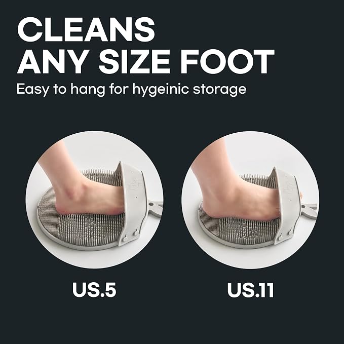 Larger Foot Scrubber - Foot Cleaner&Massager with Non-Slip Suction Cups for Use in the Shower(Black)