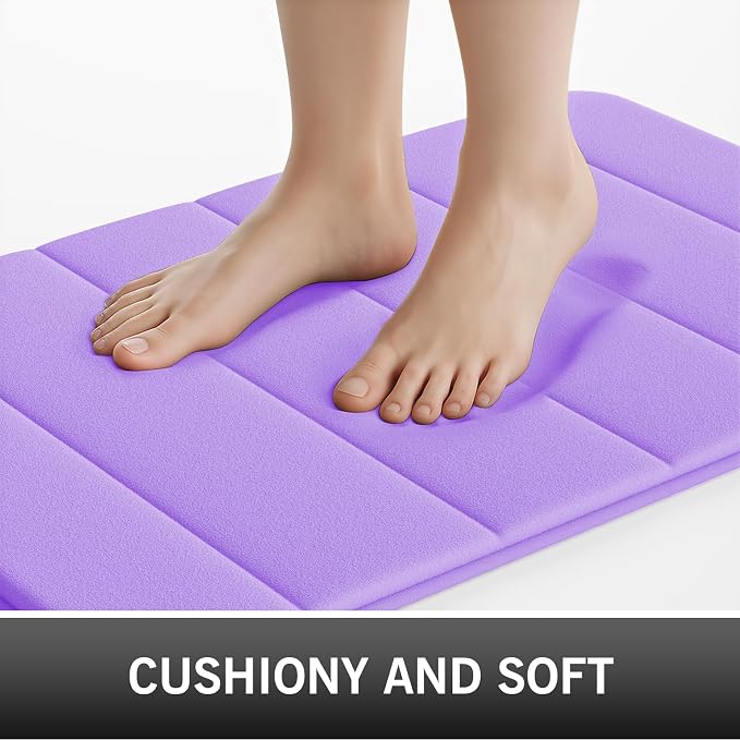 Lavender Bathroom Rugs Set 2 Piece Memory Foam Bath Non-Slip Bath Mat,Washable Room Mats,Absorbent Shaggy Rugs Super Soft Kitchen Mats, Carpets for Bathroom,Tub,Shower Home Decor