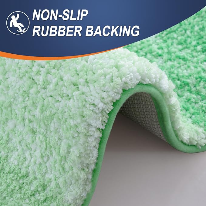 OLANLY Bathroom Rugs Mat 36x24, Extra Soft Absorbent Microfiber Bath Rugs | Green, Non-Slip Quick-Drying Rubber Backing, Washable Plush Bath Mat for Floor, Tub and Shower, Home Decor Accessories