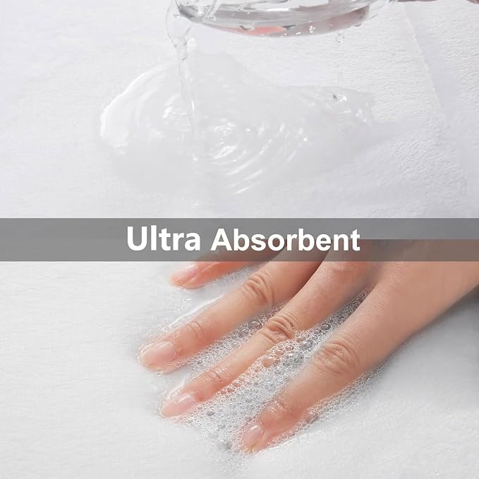 Buganda Memory Foam Bath Mat 47 x 24, Ultra Soft Absorbent Bathroom Rugs | White, Machine Washable Quick Dry Bath Mats for Bathroom Floor, Shower and Tub, Home Decor Accessories