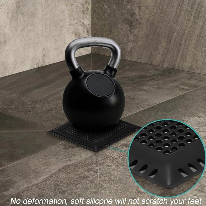 Hair Catcher/Drain Strainer/Shower Drain Cover for Bathroom Floor Drain, Stainless Steel and Silicone (Patented Product) (Pack of 2)