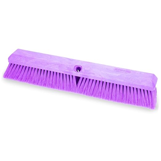SPARTA Omni Sweep – 24" Heavy Duty Broom Head for Outdoor and Indoor Use, Nonabsorbent Block, Multi-Surface Deck Brush for Garage, Patio, Kitchen, and Concrete, Purple, Pack of 12