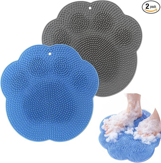 Shower Foot Scrubber Mat – Silicone Foot Brush with Non-Slip Suction Cups, Exfoliating & Massage Pad for Feet and Back Cleaning, Refreshing Shower Experience