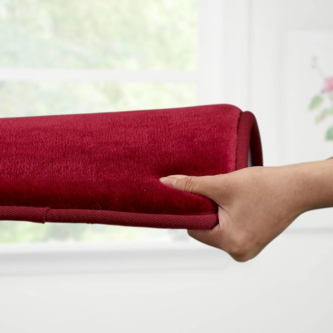 Memory Foam Bath Mat Non Slip Absorbent Super Cozy Velvet Bathroom Rug Carpet (24 inches X 48 inches, Red)
