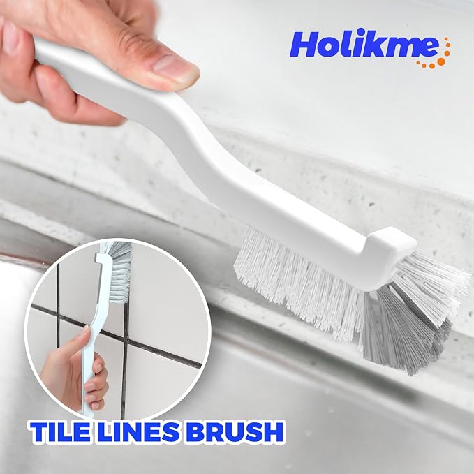Holikme Dish Brush Cleaning Brush Set for Cleaning Groove Gap,Brown | Dish Brush Set Cleaning Brush Set, Scouring Pad for Cleaning, Groove Gap Brushes for Pot, Pan, Abrasive Wheel Brushes