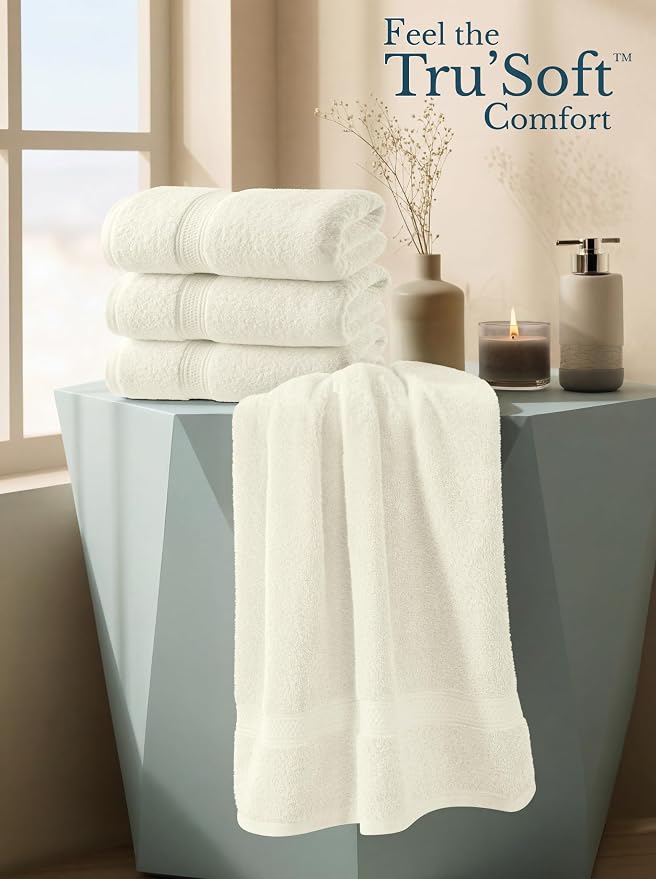 Utopia Towels 8 Pack Premium Bath Towels Set, 27 by 54 Inches, 100% Ring Spun Cotton 600GSM, Lightweight and Highly Absorbent Quick Drying Towels, Perfect for Daily Use, Ivory