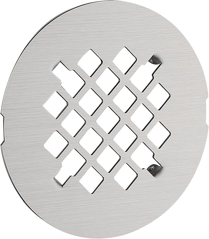 4-1/4 inches Snap-On Round Shower Drain Cover, Stainless Steel (Brushed Nickel)