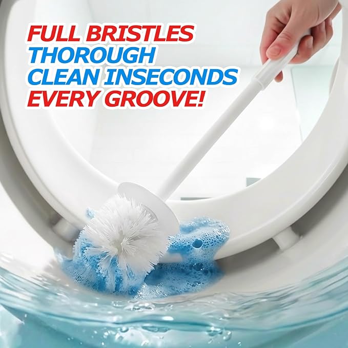 FORASTO 2Pack Toilet Bowl Brush and Holder Set - Restroom Cleaning Supplies | Ergonomic Handle, Bathroom Decor Accessories, Apartment Must Haves, Home Essentials for New Home, Cleaning Supplies