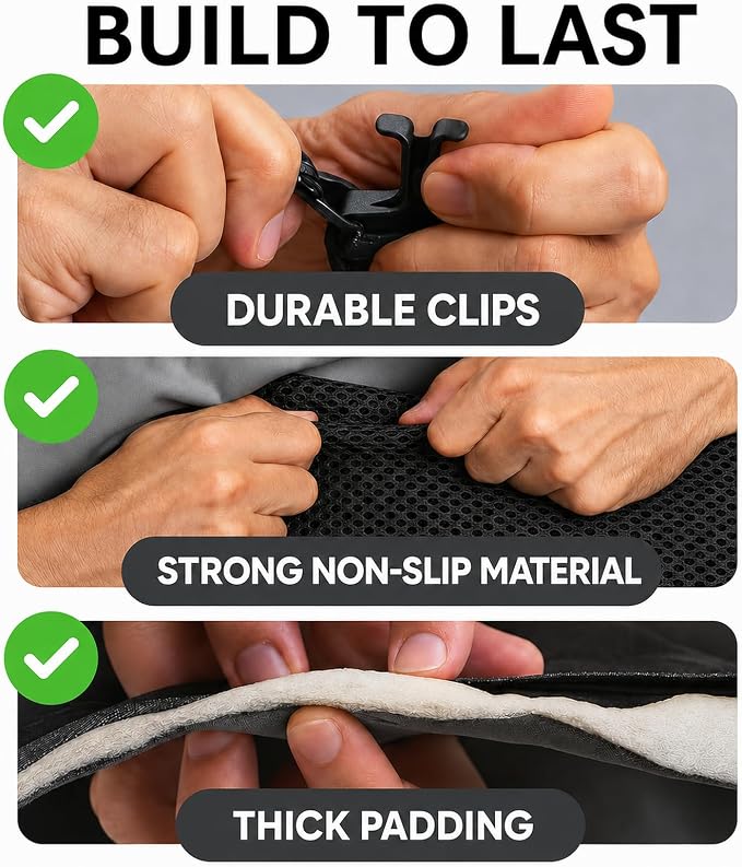 Dog Car Seat Protector, Back Seat Cover for Dogs, SUV & Car Seat Covers 62" | Fits large SUVs & full-size trucks; protects rear bench and car interior from pet hair, kid spills, baby boy mess and stains.