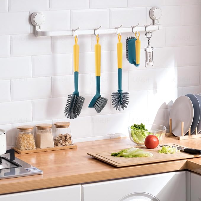 4 Pack Multipurpose Kitchen Cleaning Brushes Set,Cleaning Brush ,Brushes,Dish Brush,Bottle Brush,Scrub Brush,Bristle Brush