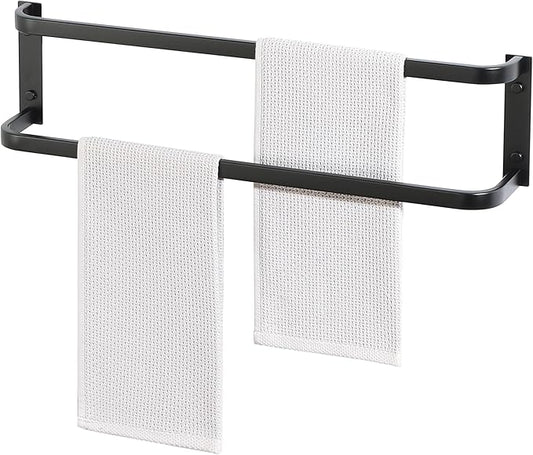 Alise Double Towel Bars 24 Inch, Towel Rack for Bathroom Stainless Steel Bathroom Towel Rack Wall Mounted Towel Holder, Matte Black