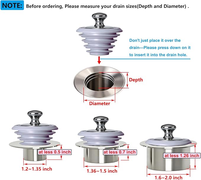 XAJOON Bathtub Drain Stopper,Tub Stopper,Silicone Bathtub Stopper, Washbasin Drain Plug(Gray,Patented Product)