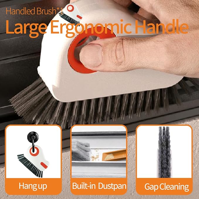 13PCS Window Sill Cleaner Tools - Deep Clean Crevice Cleaning Brush for Window/Door Tracks, Sill, Tile Lines, Kitchen Gunk, Bathroom Counters