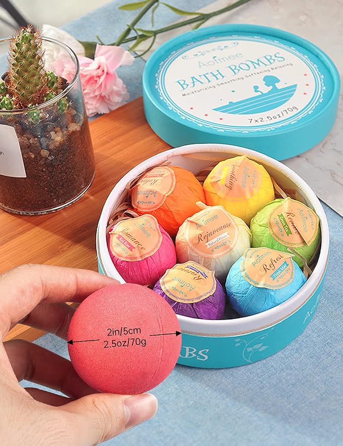 Aofmee Bath Bombs, 14 Bath Bombs for Women, Handmade Bathbombs for Kids Girls, Mothers Day Gifts for Mom, Spa Relaxation Gift for Her, Birthday Valentines Christmas for Women Who Have Everything