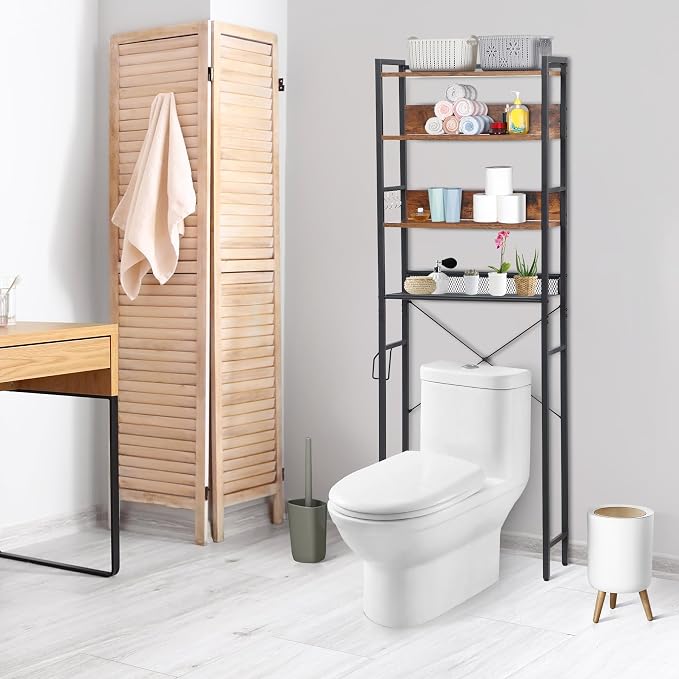 ZenStyle Over The Toilet Storage, 4-Tier Bathroom Space Saver Storage Organizer, Multifunctional Toilet Stand Rack, Easy to Assembly